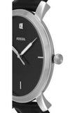 Fossil The Minimalist Carbon Series Black Dial Black Leather Strap Watch for Men - FS5497