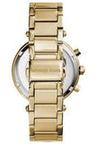 Michael Kors Parker Chronograph Green Dial Gold Steel Strap Watch for Women - MK6263