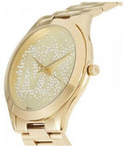 Michael Kors Slim Runway Gold Dial Gold Steel Strap Watch for Women - MK3590