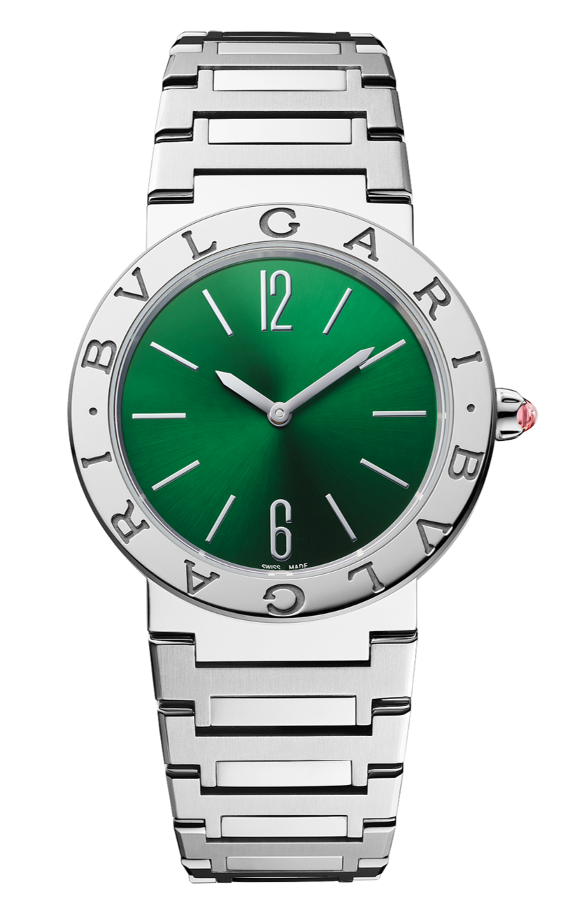 Bvlgari Bvlgari Bvlgari Lady Green Dial Silver Steel Strap Watch for Women - BVLGARI103693