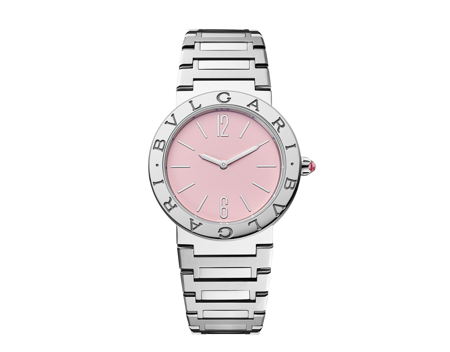 Bvlgari Bvlgari Bvlgari Quartz Pink Dial Silver Steel Strap Watch for Women - BVLGARI103711