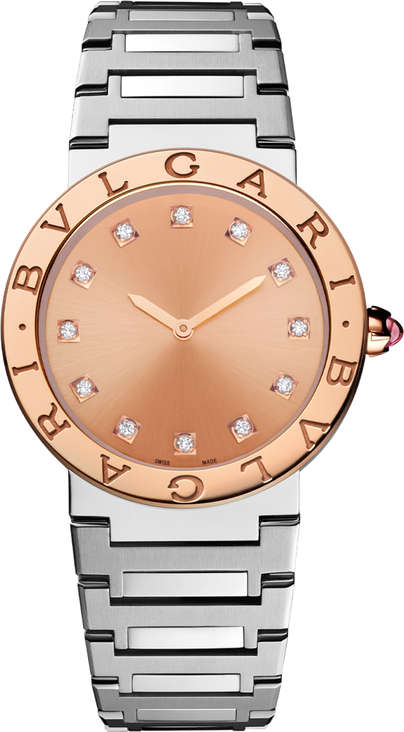 Bvlgari Bvlgari Bvlgari Resort Limited Edition Diamonds Gold Dial Silver Steel Strap Watch for Women - BVLGARI103682