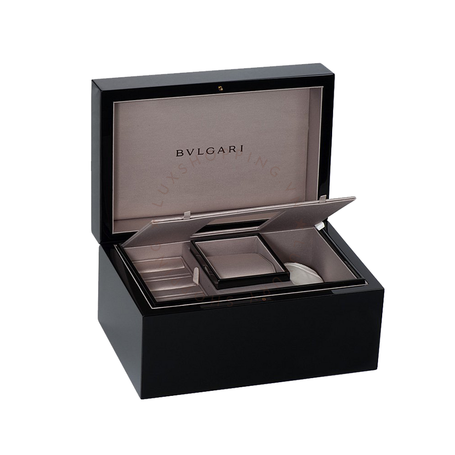 Bvlgari Divas Dream Quartz Diamonds Black Dial Black Leather Strap Watch for Women - DREAM102841