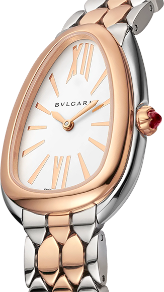 Bvlgari Serpenti Seduttori White Dial Two Tone Steel Strap Watch for Women - SERPENTI103277