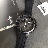 Tissot T Race Cycling Chronograph Black Dial Black Rubber Strap Watch For Men - T111.417.37.441.03