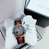 Gucci G Timless Le Marche Des Merveilles Blue & Red Dial Blue & Red Nylon Strap Unisex Watch  - YA126495