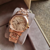 Burberry The City Rose Gold Dial Rose Gold Steel Strap Watch for Women - BU9146