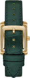 Gucci G Frame Double Mother of Pearl Dial Green Leather Strap Watch For Women - YA128525