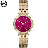 Michael Kors Darci Pink Dial Gold Steel Strap Watch for Women - MK3444