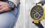 Michael Kors Sawyer Blue Dial Blue Leather Strap Watch for Women - MK2425