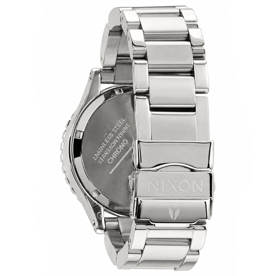 Nixon 42-20 Chrono Silver Dial Silver Steel Strap Watch for Men - A037-710