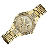 Guess Viva Diamonds Gold Dial Gold Steel Strap Watch for Women - W0111L2