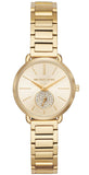 Michael Kors Portia Quartz Gold Dial Gold Steel Strap Watch For Women - MK3838