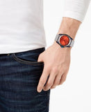 Emporio Armani Sigma Analog Orange Dial Grey Silicone Strap Watch For Men - AR11218