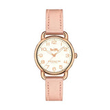 Coach Delancey Cream Dial Blush Pink Leather Strap Watch for Women - 14502750