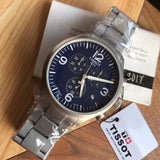 Tissot T Sport Chrono XL Chronograph Blue Dial Silver Steel Strap Watch For Men - T116.617.11.047.00