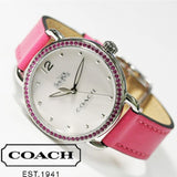 Coach Delancey White Dial Red Leather Strap Watch for Women - 14502879