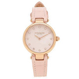 Coach Hayley Mother of Pearl Pink Dial Pink Leather Strap Watch for Women - 14503537