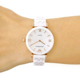 Emporio Armani Ceramica Mother of Pearl Dial White Ceramic Strap Watch For Women - AR1486