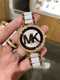 Michael Kors Parker White Dial Two Tone Steel Strap Watch for Women - MK6365