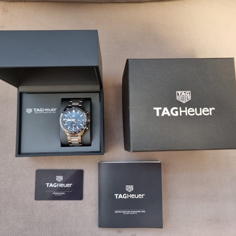 Tag Heuer Carrera Chronograph Blue Dial Silver Steel Strap Watch for Men - CBN2A1A.BA0643
