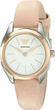 Emporio Armani Valeria Quartz White Dial Beige Leather Strap Watch For Women - AR11031