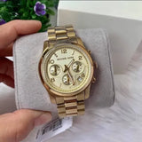 Michael Kors Runway Gold Dial Gold Stainless Steel Strap Watch for Women - MK5055