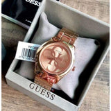 Guess G-Twist Rose Gold Dial Rose Gold Steel Strap Watch for Women - W1082L3