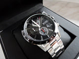 Hugo Boss Rafale Chronograph Black Dial Silver Steel Strap Watch for Men - 1513509