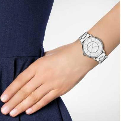 Marc Jacobs Roxy White Dial Silver Steel Strap Watch for Women - MJ3521