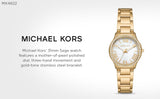 Michael Kors Sage Analog White Dial Gold Steel Strap Watch for Women - MK4822