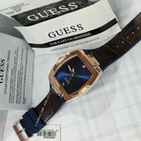 Guess Phoenix Blue Dial Brown Leather Strap Watch for Men - GW0386G2