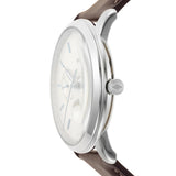 Fossil Neutra Minimalist Moonphase Silver Dial Brown Leather Strap Watch for Men - FS5905