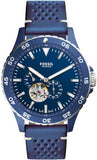 Fossil Crewmaster Sports Automatic Blue Dial Blue Leather Strap Watch for Men - ME3149