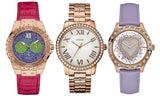 Guess Limelight Quartz Multicolor Dial Red Leather Strap Watch For Women - W0775L4