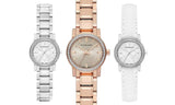 Burberry The City White Diamonds Dial White Leather Strap Watch for Women - BU9221