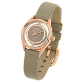 Marc Jacobs Tether Grey Dial Beige Leather Strap Watch for Women - MBM1375