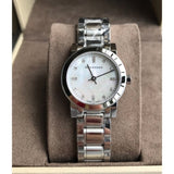 Burberry The City Diamonds Mother of Pearl Dial Silver Steel Strap Watch for Women - BU9224