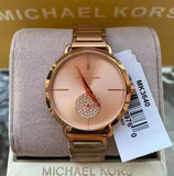 Michael Kors Portia Rose Gold Dial Rose Gold Steel Strap Watch for Women - MK3640