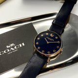 Coach Perry Navy Blue Dial Blue Leather Strap Watch for Women - 14503043