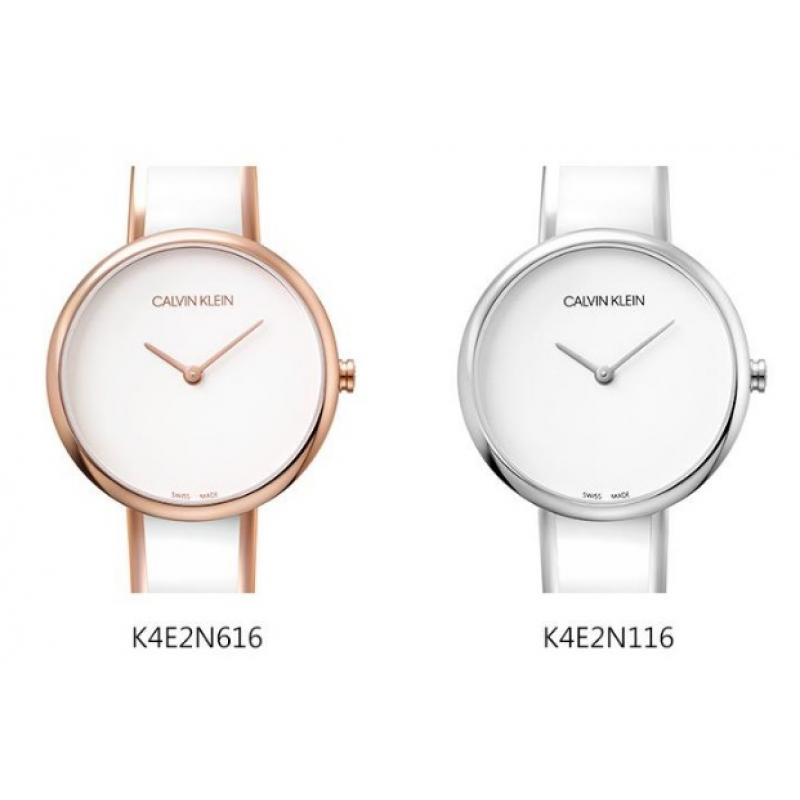 Calvin Klein Seduce White Dial Two Tone Steel Strap Watch for Women - K4E2N116