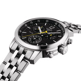 Tissot PRC 200 Chronograph Black Dial Silver Steel Strap Watch For Men - T114.417.11.057.00