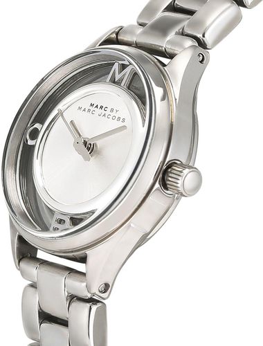 Marc Jacobs Tether Transparent Silver Dial Silver Steel Strap Watch for Women - MBM3416