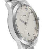 Gucci G Timeless White Dial Silver Steel Strap Watch For Women - YA1264028A