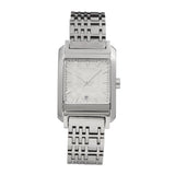 Burberry Nova Check Square White Dial Silver Steel Strap Watch for Women - BU1572