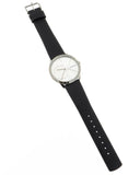 Calvin Klein Minimal Silver Dial Black Leather Strap Watch for Men - K3M211CY