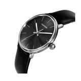 Calvin Klein High Noon Quartz Black Dial Black Leather Strap Watch for Men - K8M211C1