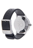 Calvin Klein Minimal Black Dial Black Leather Strap Watch for Men - K7621107