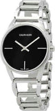 Calvin Klein Stately Black Dial Silver Steel Strap Watch for Women - K3G23121