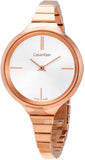 Calvin Klein Lively White Dial Rose Gold Steel Strap Watch for Women - K4U23626